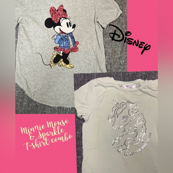 Minnie & Sparkle T-shirt combo Size M & 8/10